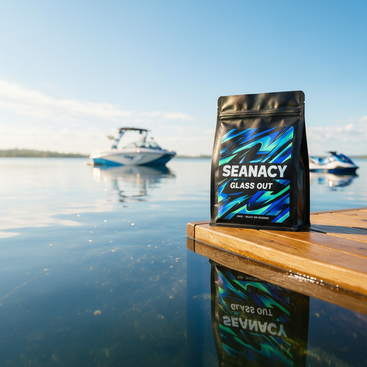 Seanacy Glass Out - Glassy Blue Water Square